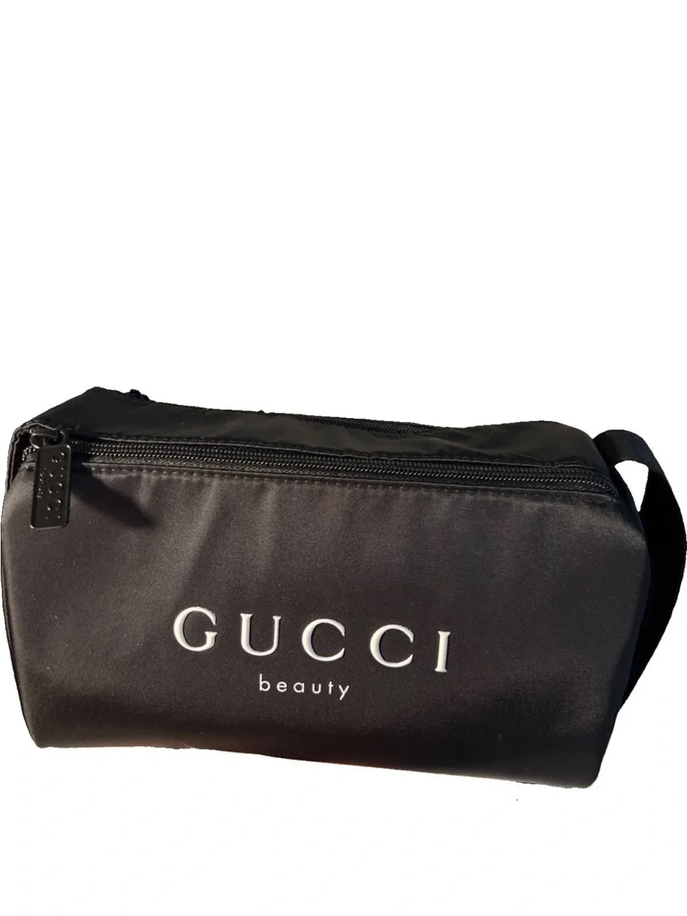 Gucci Black Beauty Toiletry Pouch with Logo 9”x4”x5”